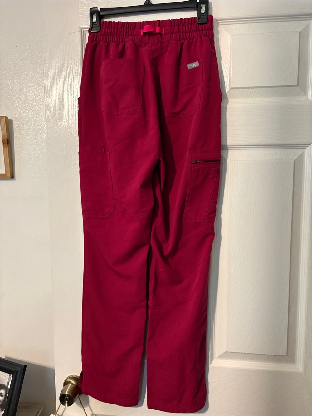 Figs Drawstring Cargo Pants - Bright Raspberry - Picture 2 of 6